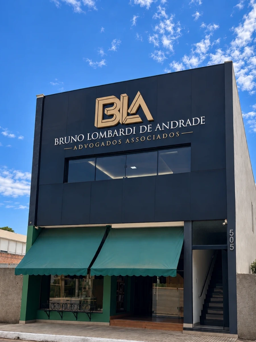 Fachada do escritório Bruno Lombardi de Andrade Advogados Associados, em Bambuí